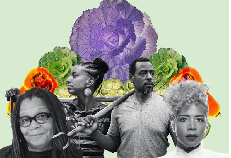 ケリスのインスタグラム：「Black Land & Black Farmers Matter. Check the link in my bio for a much needed conversation with @wsjmag on an eroding food system, building stronger communities, and finding freedom in the soil.   In great company with Gangsta Gardener @ronfinleyhg, founder of @soulfirefarm @leahpenniman, and founder of @projecteats Linda Goode Bryant. Words by @ky.nala.」