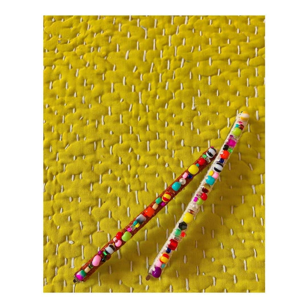 のインスタグラム：「#hairpin 9cm #1000weave#beads#long」