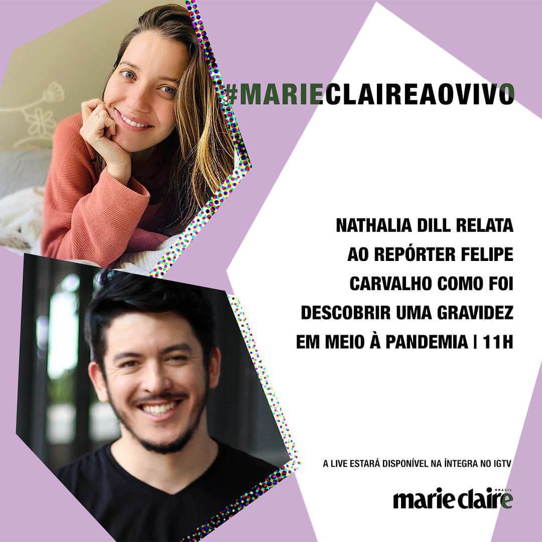 ナタリア・ディルのインスタグラム：「Amanhã, sexta-feira, às 11h, vou bater um papo com o repórter Felipe Carvalho da @marieclairebr! Espero vocês!」