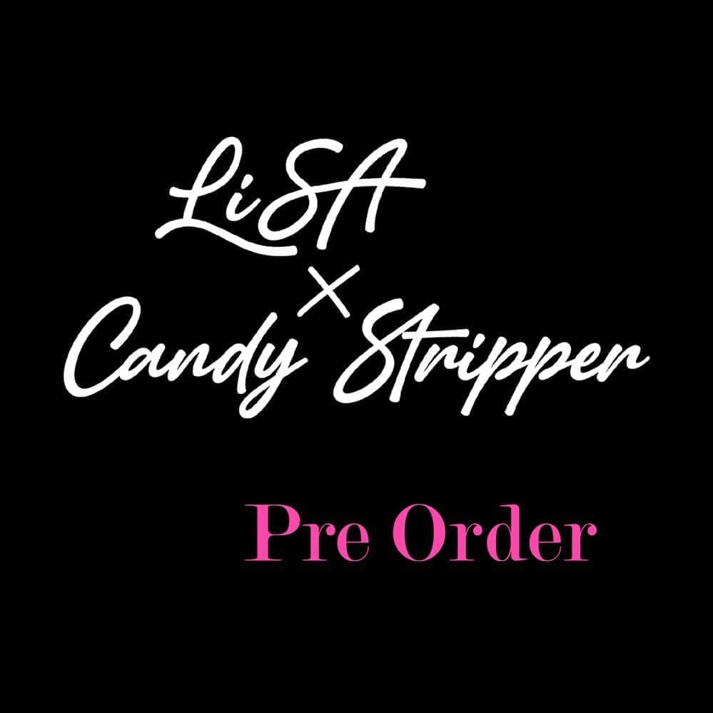 のインスタグラム：「🖤LiSA×Candy Stripper🖤﻿ ﻿ 圧倒的なライブパフォーマンスで飛躍を続けるアーティストLiSAとCandy Stripperのコラボレーションアイテム第3弾が決定！LiSAがデザインにこだわり抜いたユニセックスに着こなせる3アイテムをリリース。 ﻿ 本日8/21(金)12:00〜から公式オンラインサイト﻿ 「CANDY STORE」、ZOZOTOWNにて先行予約受付が開始されます。﻿ ﻿ またCANDY STOREでご予約いただいた皆様に先着でノベルティの「WATCH YOUR STEP NOW ECO BAG」﻿ をプレゼントいたします。﻿ 数量限定になりますのでお早めのご予約がオススメです！﻿  #lisa #candystripper」