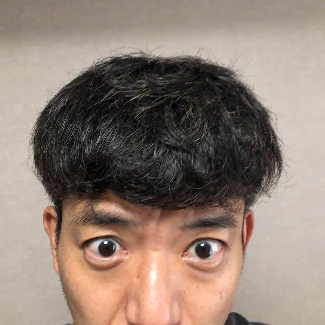 森慎太郎のインスタグラム：「パーマをかけるかもう一回カットだけでいくか、行きつけの美容師さんにこの写真送ったら 「チ○コみたい」て返信が来た。 切らずにいきますかね #パーマのタイミング」