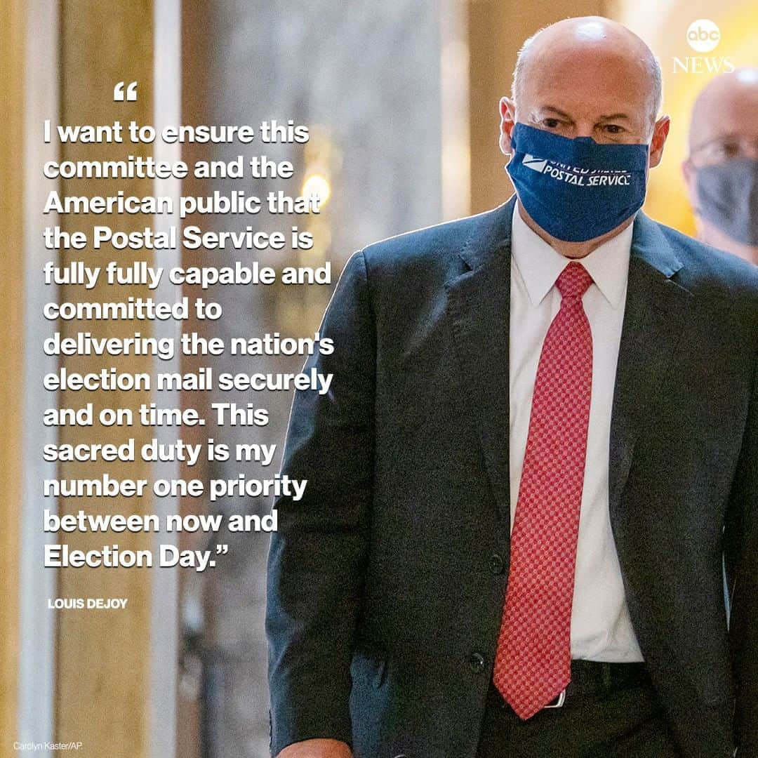 ABC Newsさんのインスタグラム写真 - (ABC NewsInstagram)「Postmaster General Louis DeJoy: "I want to ensure this committee and the American public that the Postal Service is fully fully capable and committed to delivering the nation's election mail securely and on time. This sacred duty is my number one priority between now and Election Day." #usps #postalservice」8月21日 22時51分 - abcnews