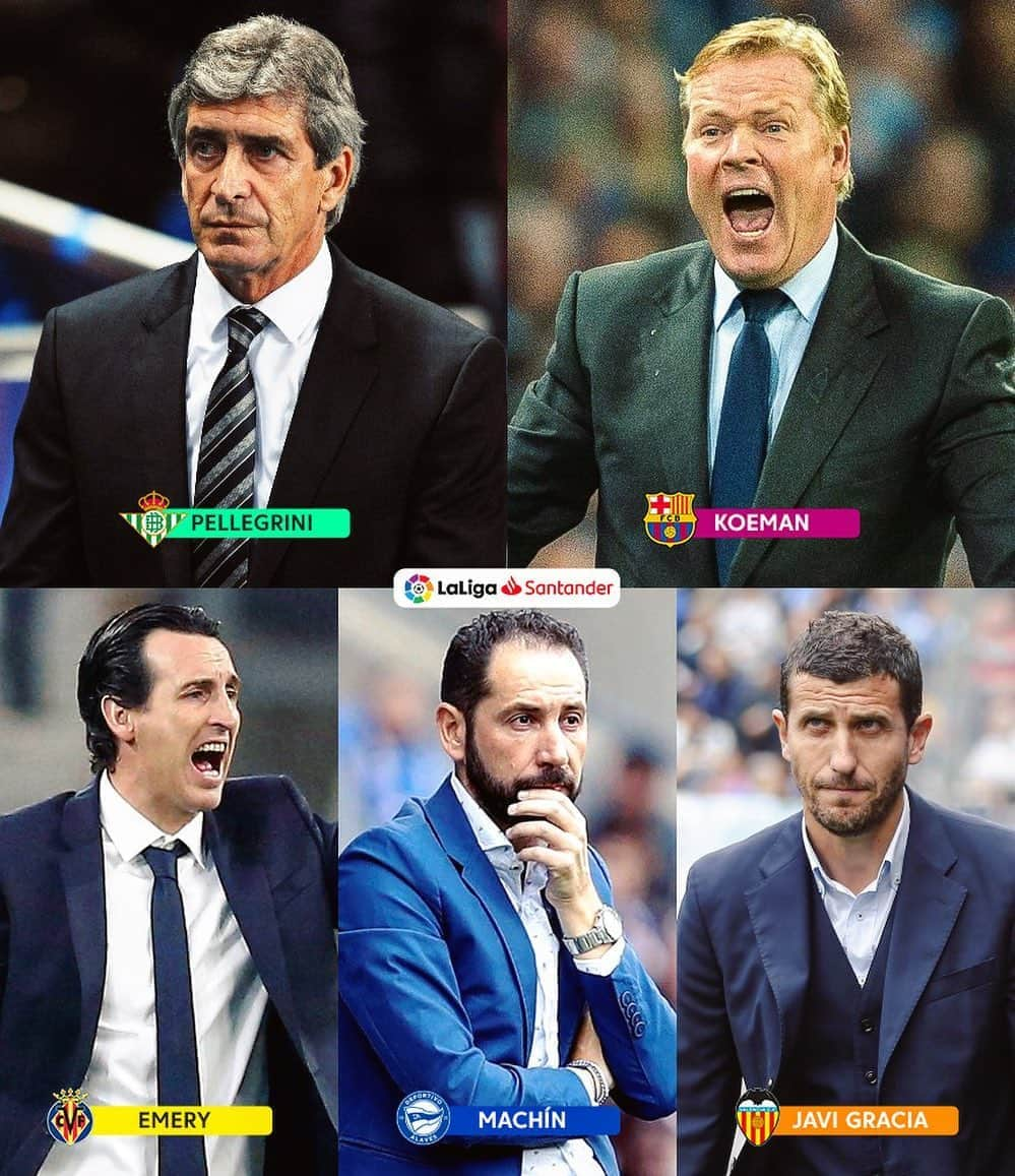 LFPさんのインスタグラム写真 - (LFPInstagram)「🆕 BOSSES in #LaLigaSantander! 🔥 • #Pellegrini #Koeman #Emery #Machin #Gracia #New #Bosses #LaLiga」8月21日 23時02分 - laliga