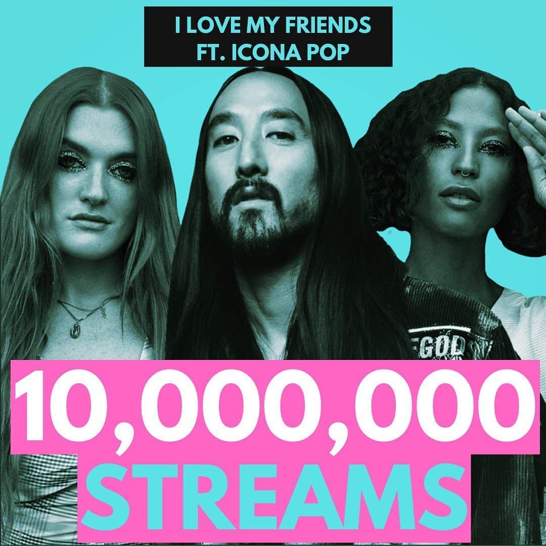 スティーヴ・アオキさんのインスタグラム写真 - (スティーヴ・アオキInstagram)「10 million streams on Spotify! Thank u to all our old and new friends supporting us and our song!! ❤️ will get us thru this crazyness!! @iconapop」8月21日 15時41分 - steveaoki