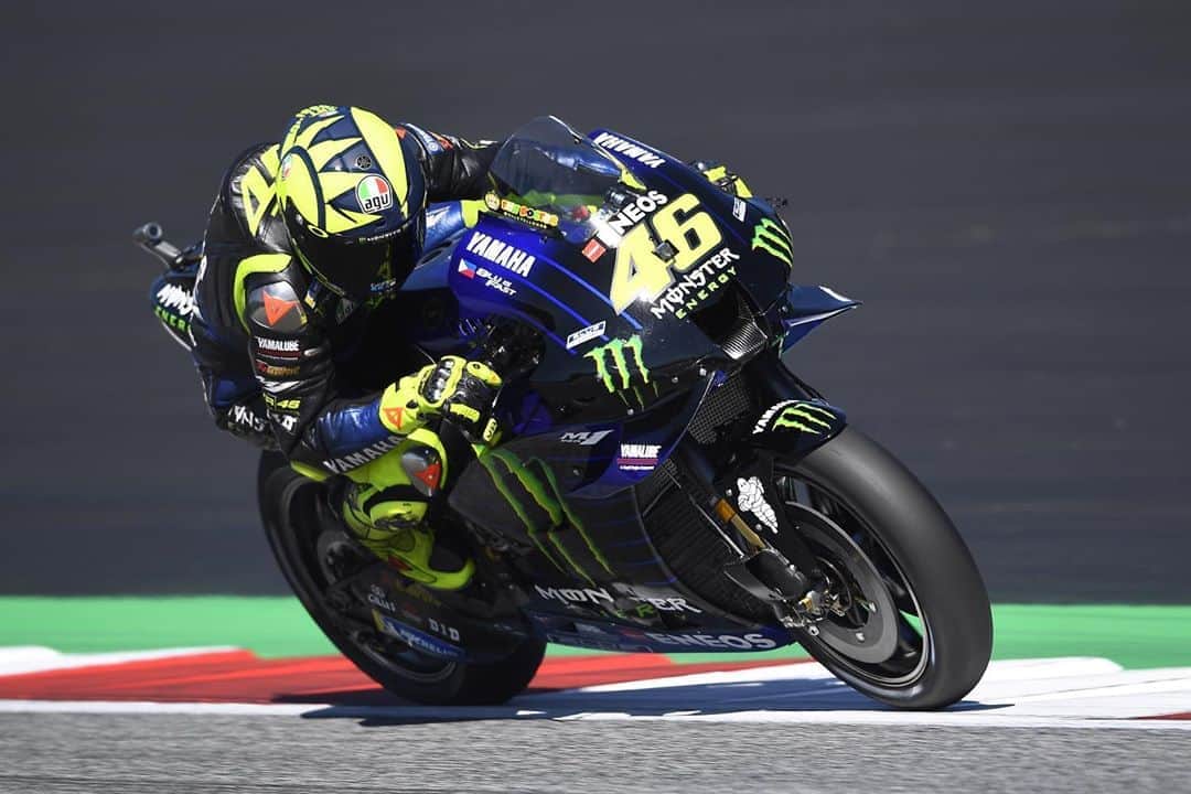 のインスタグラム：「💬 @valeyellow46, #AustrianGP FP1 Result - P17:  “We worked a lot on the pace and we worked on used tyres. As always everybody is very strong, but also our pace is not so bad. I was quite constant also with the used tyres."  #MonsterYamaha  #MotoGP」