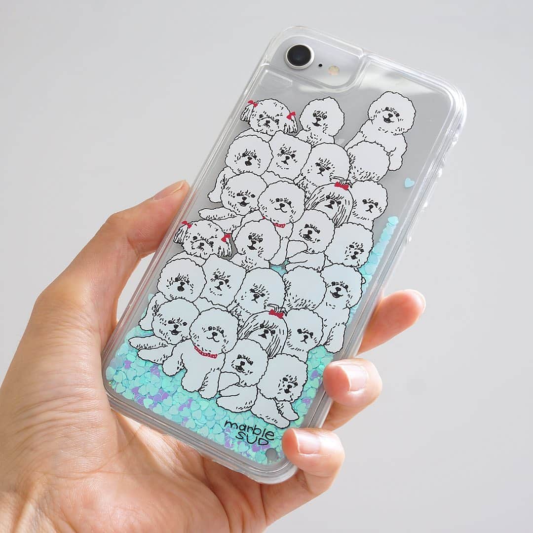 marbleSUD(マーブルシュッド) のインスタグラム：「秋冬の新作スマホケースが入荷しました。Androidなど、マルチに使えるノートブックタイプも合わせた3種類をご用意。全てにふわふわモコモコのビションフリーゼが登場しています！」