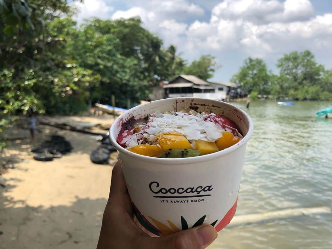 橋本麻里衣さんのインスタグラム写真 - (橋本麻里衣Instagram)「Daytrip to Pulau Ubin..☺︎ ＊ ＊ We brought frozen acai bowl for snack❤︎ ＊ 国外に出られない今年の夏休みの思い出は..友達家族と行ったウビン島。シーフードを食べてサイクリングする以外は何もないような小さな島だけど、緑いっぱいでシンガポールのお気に入りの場所のひとつです☺︎ ＊ #singaporelife#sglocallife#lifeinsingapore#igsg#sgig#coocaca#Coocaçasg#ItsAlwaysGood#シンガポールライフ#シンガポー生活#シンガポールカフェ#シンガポール在住#シンガポールおすすめ#シンガポール子育て#男の子のママ#生後19ヶ月#4歳#二児ママ#海外生活#美味しいデザート#スーパーフード　☺︎」8月21日 21時08分 - mariihashimoto