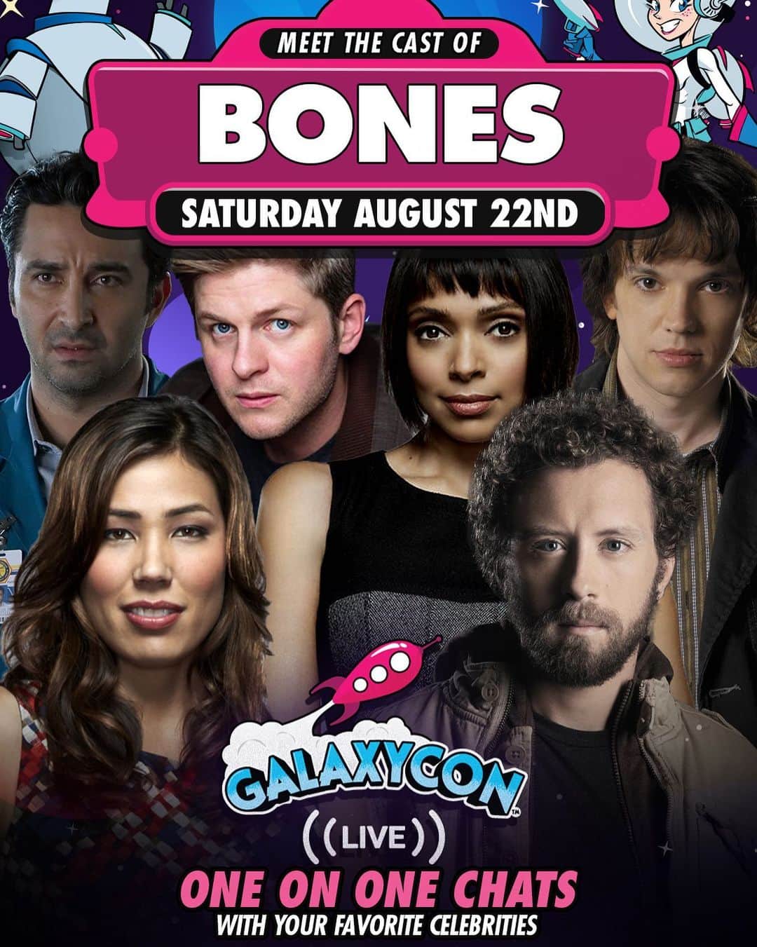 マイケル・グラント・テリーのインスタグラム：「Come join us for a fun day tomorrow! FREE Q&A. GalaxyCon.com/aug-22-bones #bones」