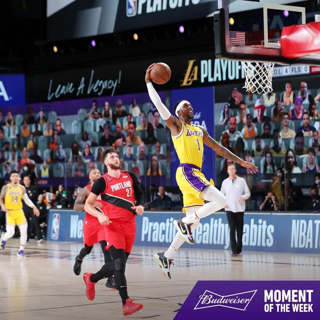 Los Angeles Lakersさんのインスタグラム写真 - (Los Angeles LakersInstagram)「KCP’s shooting and defensive performance in last night’s win is our @budweiserusa Moment of the Week.」8月22日 6時25分 - lakers