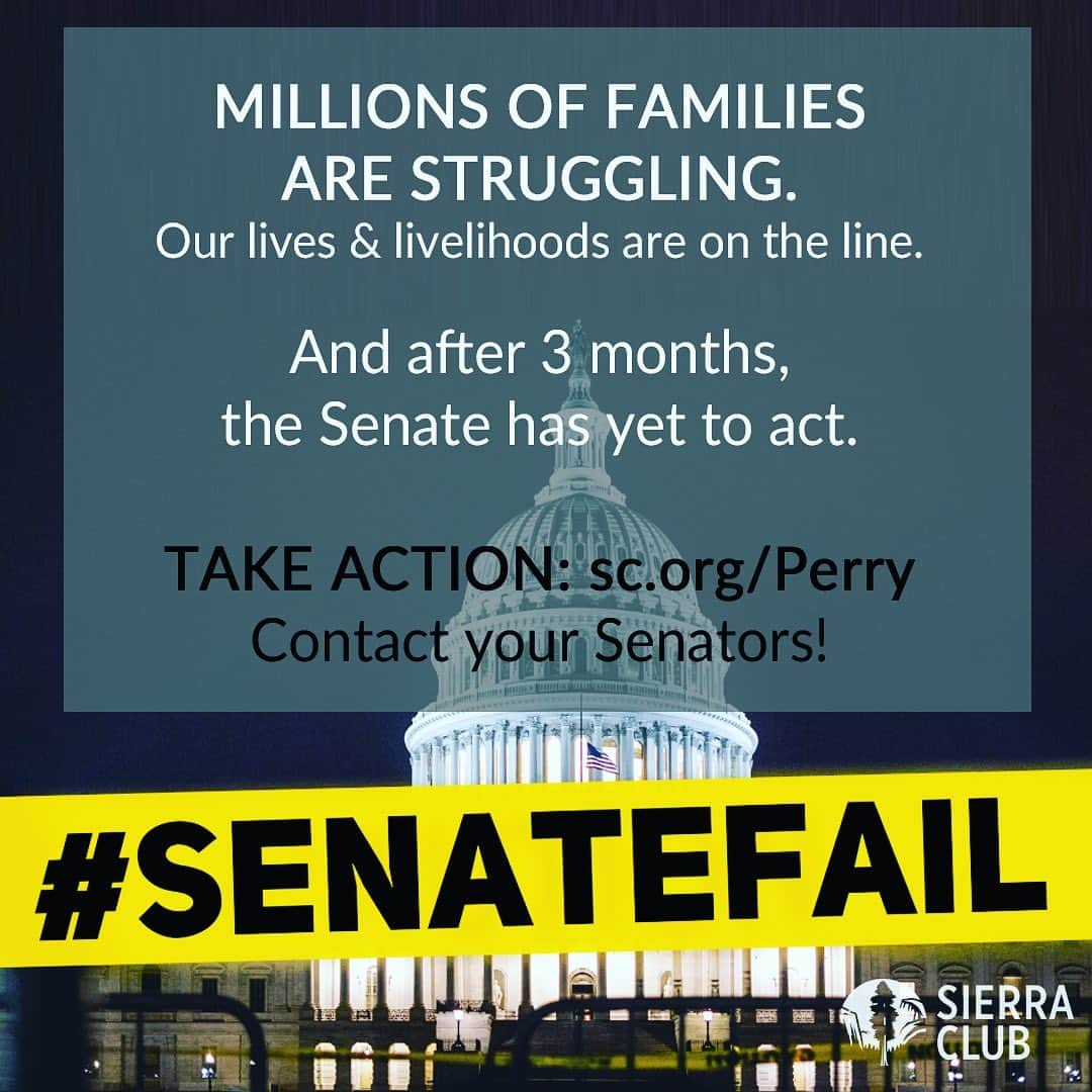 ジェフ・ペリーのインスタグラム：「🚨Tell the Senate: Provide relief for workers & families, not corporate polluters! Our communities are hurting as the pandemic continues to wreak havoc on our public health and economy. It's been over 3 months since the House passed the #HEROESAct - a much needed relief bill for workers, local governments, and more. However, actions have been stalled and we must speak up now. #SenateFail #ActOnClimate  Take action via @SierraClub ➡️ http://sc.org/Perry」