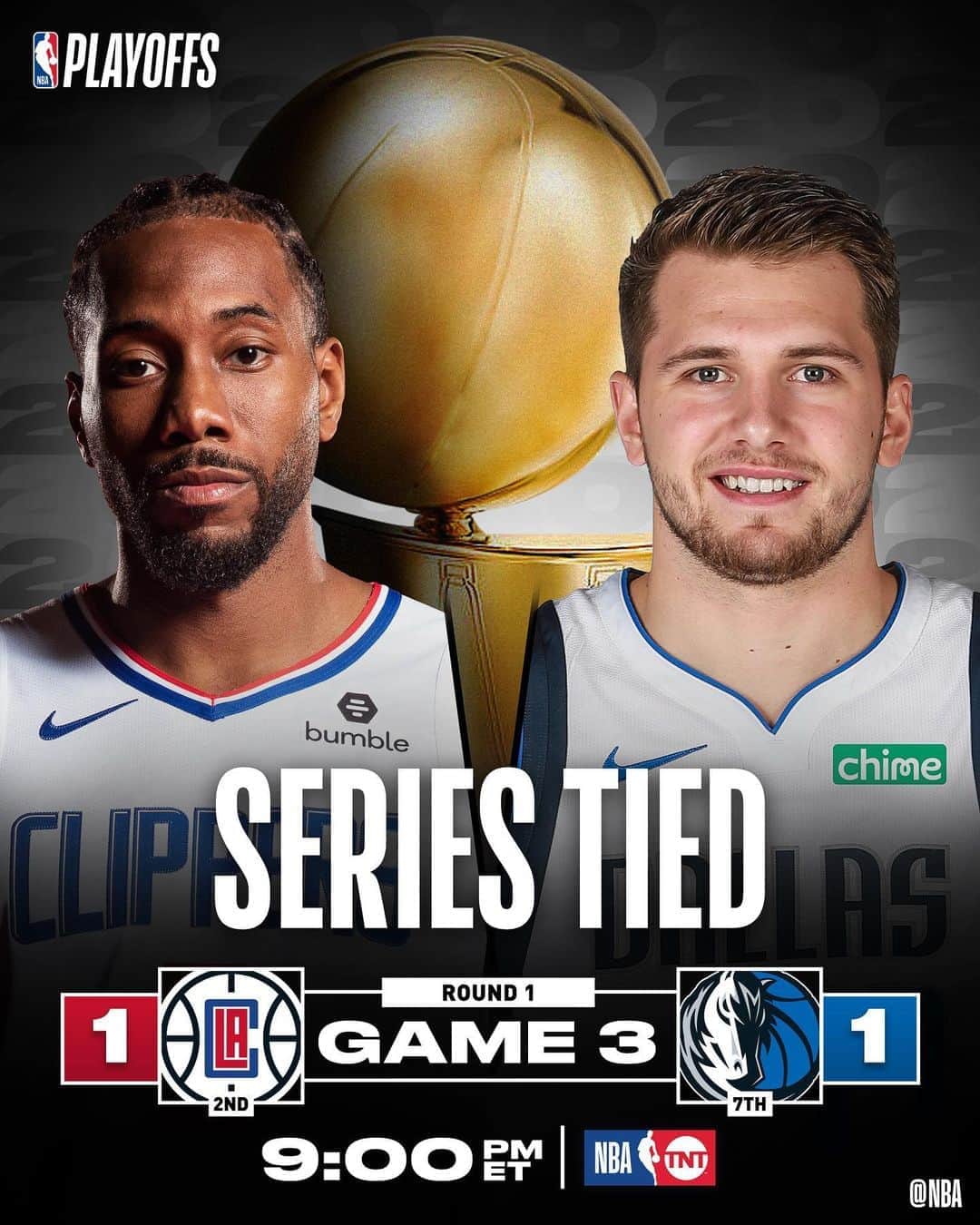NBAさんのインスタグラム写真 - (NBAInstagram)「@lukadoncic looks to continue his historic #NBAPlayoffs start in Game 3 tonight!  🏀: @laclippers/@dallasmavs (1-1) ⏰: 9:00pm/et 📺: @nbaontnt」8月22日 7時08分 - nba