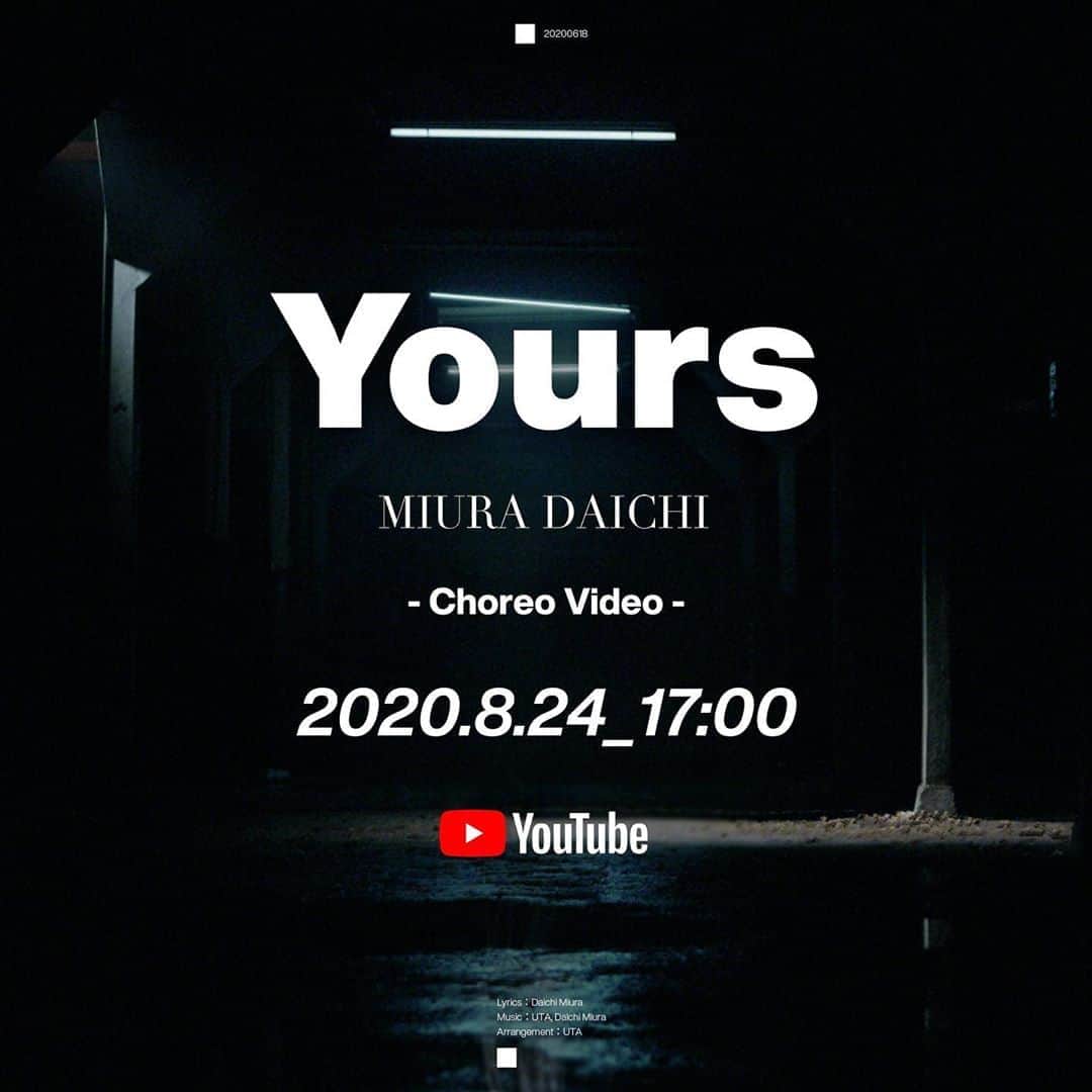三浦大知さんのインスタグラム写真 - (三浦大知Instagram)「😏🔥 #UTA #三浦大知 #Yours #ChoreoVideo #8月24日 #17時 #YouTube #公開」8月22日 17時35分 - daichimiura824