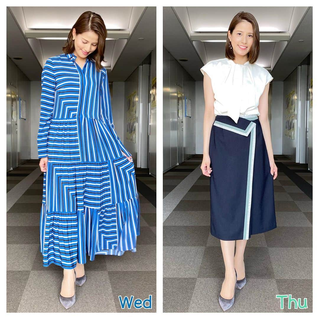 永島優美さんのインスタグラム写真 - (永島優美Instagram)「* 👗Weekly Coordinate（8/17-）👠 * めざまし衣装☀︎ こちらの襟付きワンピース、 裾にかけて綺麗に広がっていました✨ * - - - - - - - - - - - - - - - - - - - - - - - 👗#weeklyコーデ （Mon＆Tue ▶︎ Wed＆Thu ） #coordinate  #めざましテレビ  #現在2班体制でお送りしています」8月22日 17時38分 - yuumi_nagashima