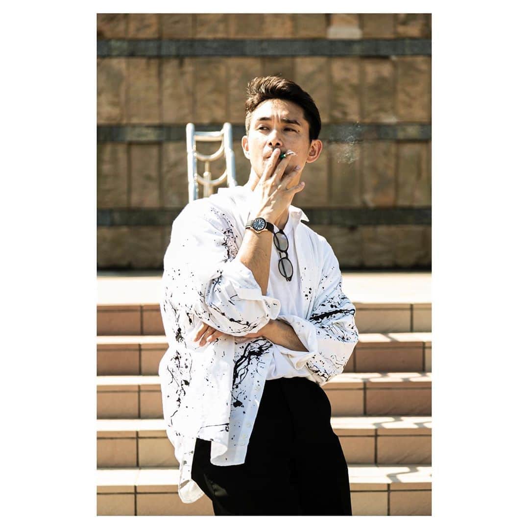 江口雅也のインスタグラム：「shooting  @ume_enity 📸in百道浜。  初セッション。 素敵なご縁に感謝。  #malemodel #mensmodel #asianmodel #japanese #メンズモデル　#モデル　#mensfashion #mensstyle #mensclothing #メンズファッション #メンズコーディネート  #willychavarria #rolex #yachtmaster #ロレックス　#福岡　#福岡モデル #streetfashion #streetstyle #streetphotography #ストリート #ストリートファッション #rolex #yachtmaster #スラックス　#スラックスパンツ　#西海岸古着屋 #instaphoto #photograph #photographs」