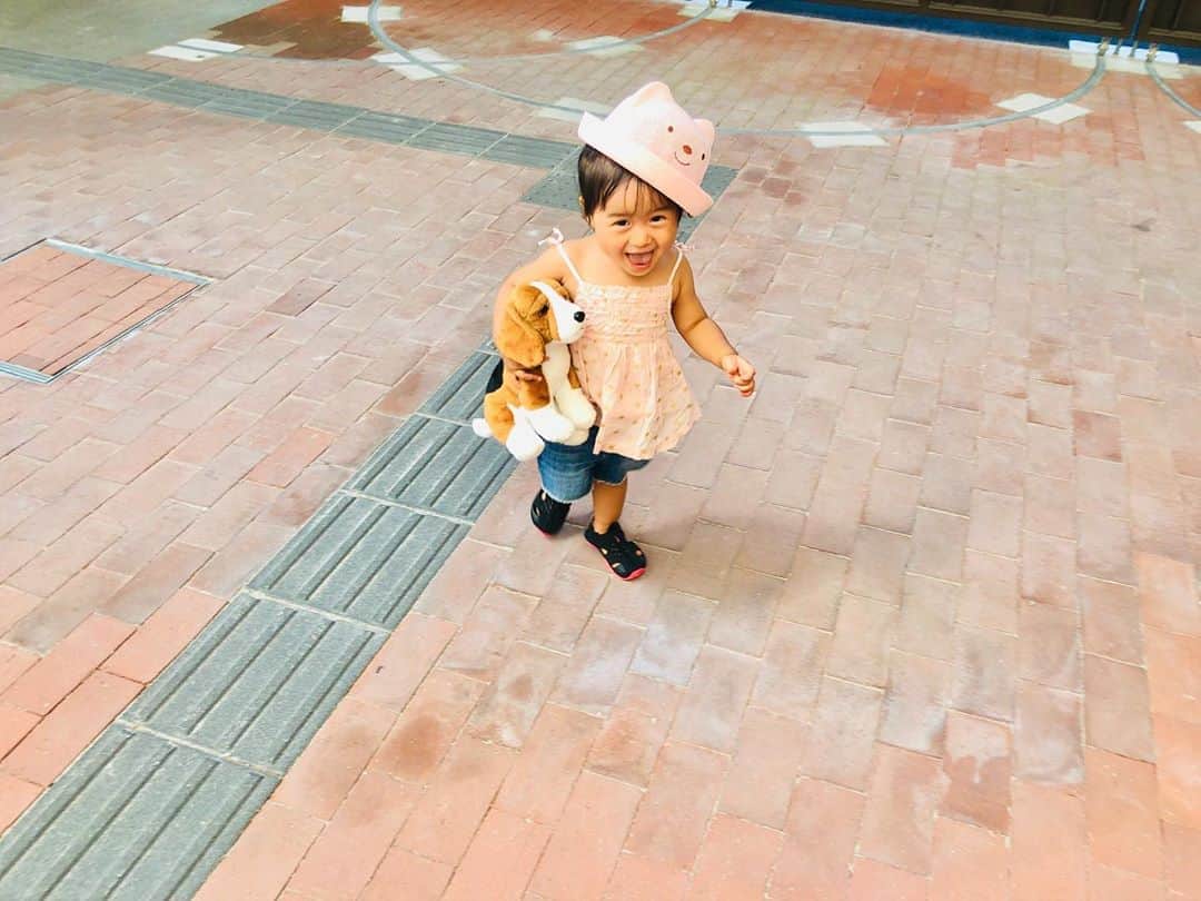 トリイクニコのインスタグラム：「久々に会ったかのぴはやっぱり可愛かった💛  去年の🇰🇷土産がやっとかぶれるサイズになってきた🧸」