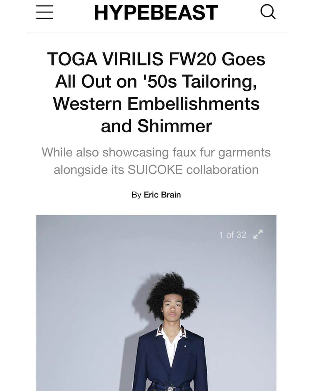 TOGAさんのインスタグラム写真 - (TOGAInstagram)「TOGA VIRILIS AW2020 collection featured on @hypebeast ・ Words by @ericbrain_ ・ https://hypebeast.com/2020/7/toga-virilis-fall-winter-2020-2021-collection-menswear-tailoring-1950s-suicoke-lookbook ・ #togaarchives #togaarchives_online #toga #togavirilis #togavirilis20aw #hypebeast #トーガ #トーガアーカイブス #トーガビリリース」8月22日 12時46分 - togaarchives