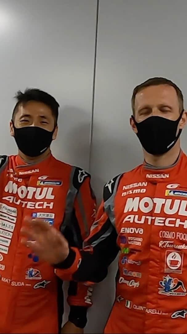 のインスタグラム：「. SUPER GT 2020 Round3 予選を目前に控えたNISMOドライバー達から今回の意気込みを語ってもらいました。 前回よりリラックスしてる感じでイイ雰囲気‼︎ .  23号車 MOTUL AUTECH GT-R ドライバー 松田 次生選手 (@tsugiomatsuda290 ) ロニー クインタレッリ選手 (@quintarelli.ronnie ) . 3号車 CRAFTSPORTS MOTUL GT-Rドライバー 平手 晃平選手 (@kohei_hirate ) 千代 勝正選手 (@chiyokatsumasa ) . 応援よろしくお願いいたします!! . #MOTUL #MotulJapan #MOTULAUTECH #MOTULAUTECHGTR  #23号車 #スーパーGT #SuperGT #NISMO #ニスモ #松田次生 選手 #ロニークインタレッリ 選手 #CraftSportsMotul #CraftSportsMotulGTR #NDDPRACINGwithBMAX #3号車 #平手晃平 選手 #千代勝正 選手 #モチュール #powerdbymotul」