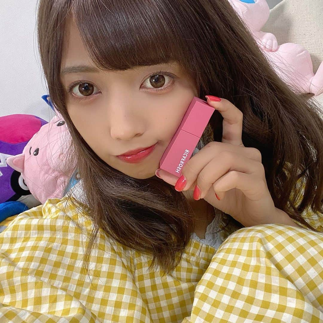 ゆんさんのインスタグラム写真 - (ゆんInstagram)「今日のメイク💄⋆*  リップは、RICAFROSHの新色 「05 ピーチスキン」だよ🍑  可愛いお色。可愛いおツヤ。超いい🤘🏻」8月22日 18時59分 - yuntaaam_s2