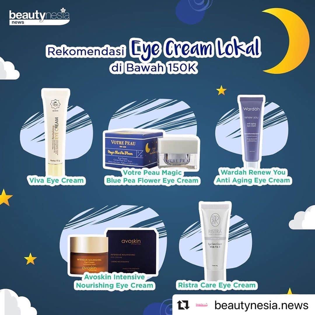 のインスタグラム：「Tau gak sih Beb, terlalu banyak aktivitas dan pola hidup yang gak teratur itu bisa jadi pemicu munculnya mata panda lho. Salah satu solusinya adalah dengan menggunakan.  Eye Cream. Nah, Beautynesia News mau kasih rekomendasi Eye Cream Lokal nih buat kamu. ⁣⁣ ⁣⁣ #BeautynesiaNews #Matapanda #eyecream #treatment #skincareroutine #mengatasimatapanda #eyebag」