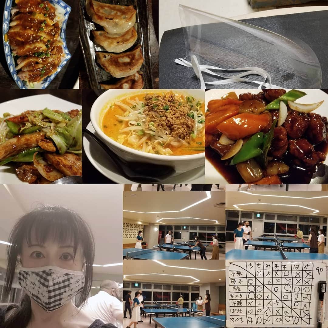 宇月田麻裕さんのインスタグラム写真 - (宇月田麻裕Instagram)「水曜日、#渋谷卓球倶楽部 #しぶたく  #新人さんも多く賑わったあとは、 ルールに則り、#フェースシールド 着用での中華料理🍴😊 少し食べにくい💦」8月22日 16時17分 - mahiro_utsukita