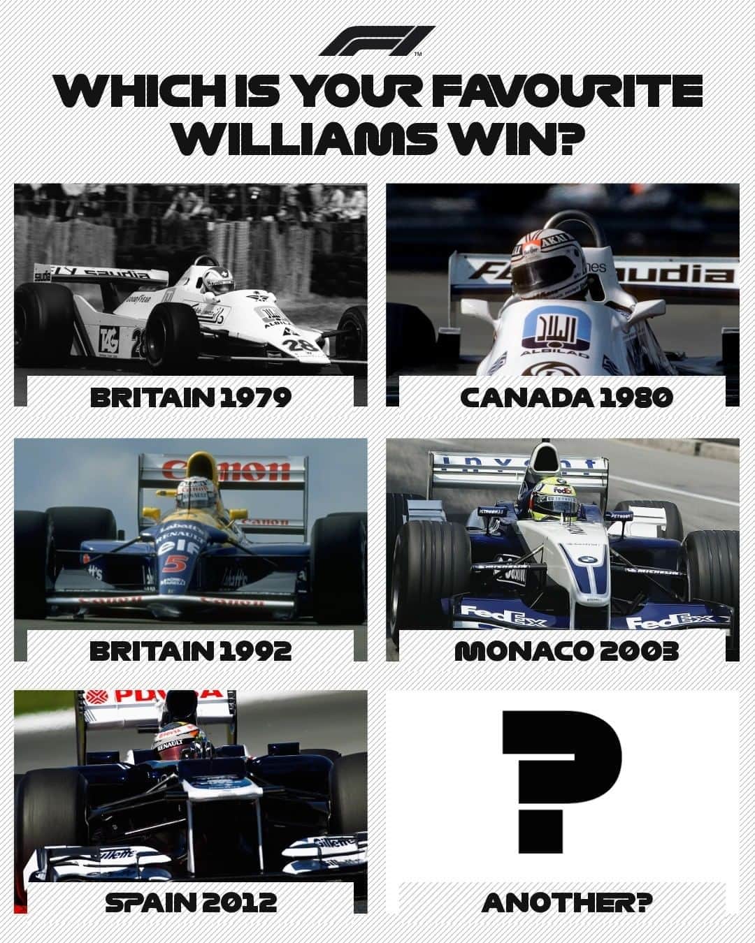 F1さんのインスタグラム写真 - (F1Instagram)「Which of Williams' 1️⃣1️⃣4️⃣ race wins is your favourite? 🤔 . Following Dorilton Capital's takeover, they'll be dreaming of taking P1 spot again! 💭 . #F1 #Formula1 #Motorsports @williamsracing #Williams」8月22日 20時05分 - f1