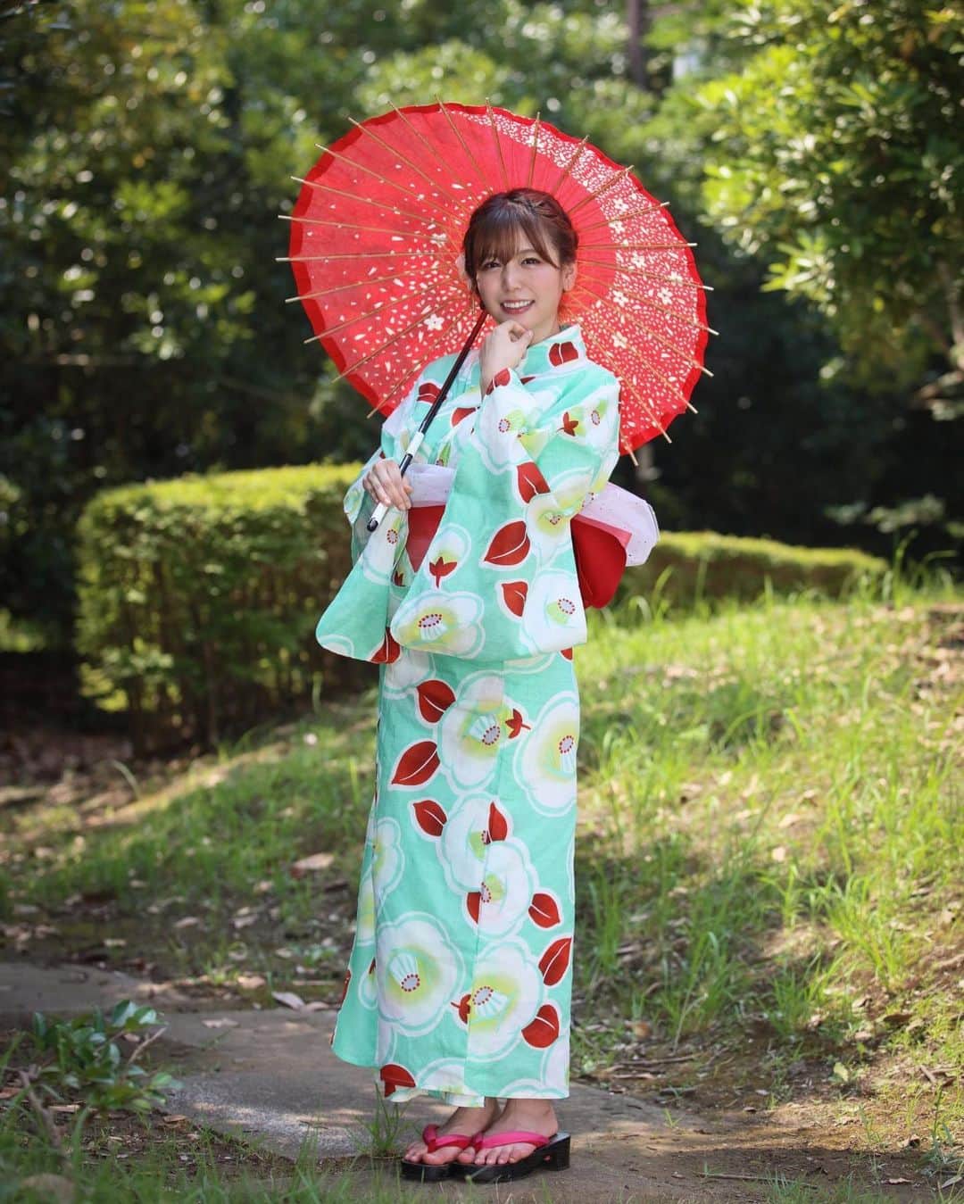 水瀬琴音さんのインスタグラム写真 - (水瀬琴音Instagram)「浴衣👘 ・ Dステーションカラーの緑の浴衣☺️ 自分ではあんまり選ばない ...