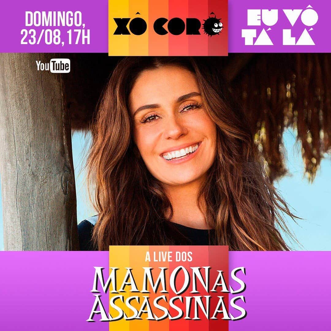 Giovanna Antonelliのインスタグラム：「Projeto bacana a gente participa e divulga!!! E vcs não podem perder!!!  É amanhã, às 17h, no canal do Mamonas Assassinas Oficial no Youtube. 😉 A Live vai ajudar a Ação da Cidadania e do Fundo Social de Solidariedade de Guarulhos.  Espalhem pros amigos!!!! #XôCorô @oficialmamonasassassinas」
