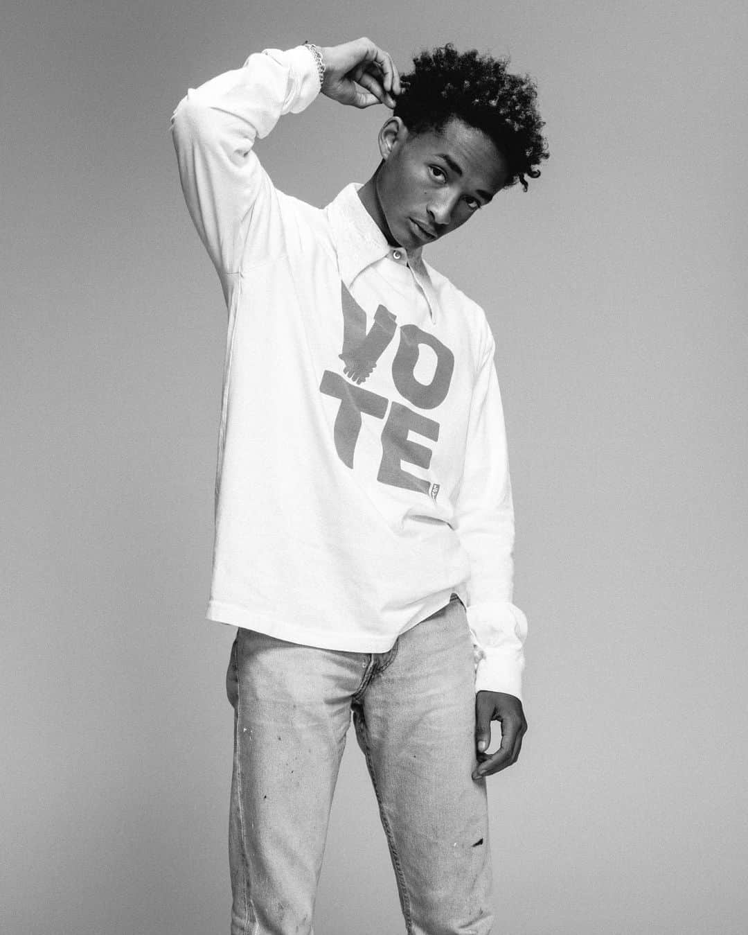 のインスタグラム：「Jaden Smith Musician & Activist  “With all the change we need to see in the world - the progress we need - voting is the one way any individual can have a say in his or her future - if my generation registers and votes en mass the we control the future - but you have to vote!!!” #VoteAboutIt . Jaden Smith is a musician, songwriter, actor, environmental activist, founder of I LOVE YOU charity and co-founder of Just Water.」