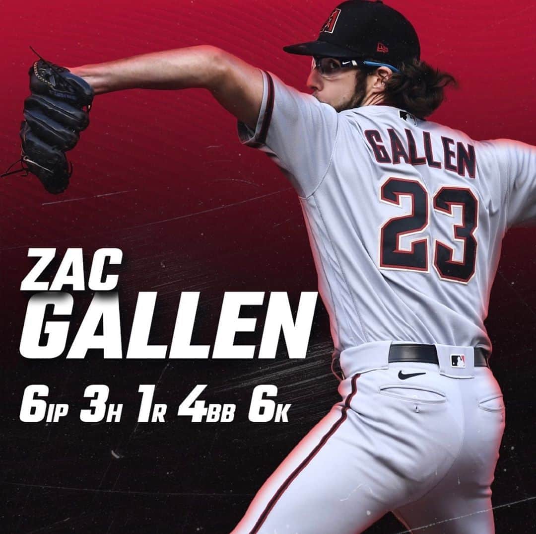 アリゾナ・ダイヤモンドバックスさんのインスタグラム写真 - (アリゾナ・ダイヤモンドバックスInstagram)「@zac_gallen has tied the @MLB record with 21 games allowing 3 or fewer runs to start his career. 🔥」8月23日 12時28分 - dbacks