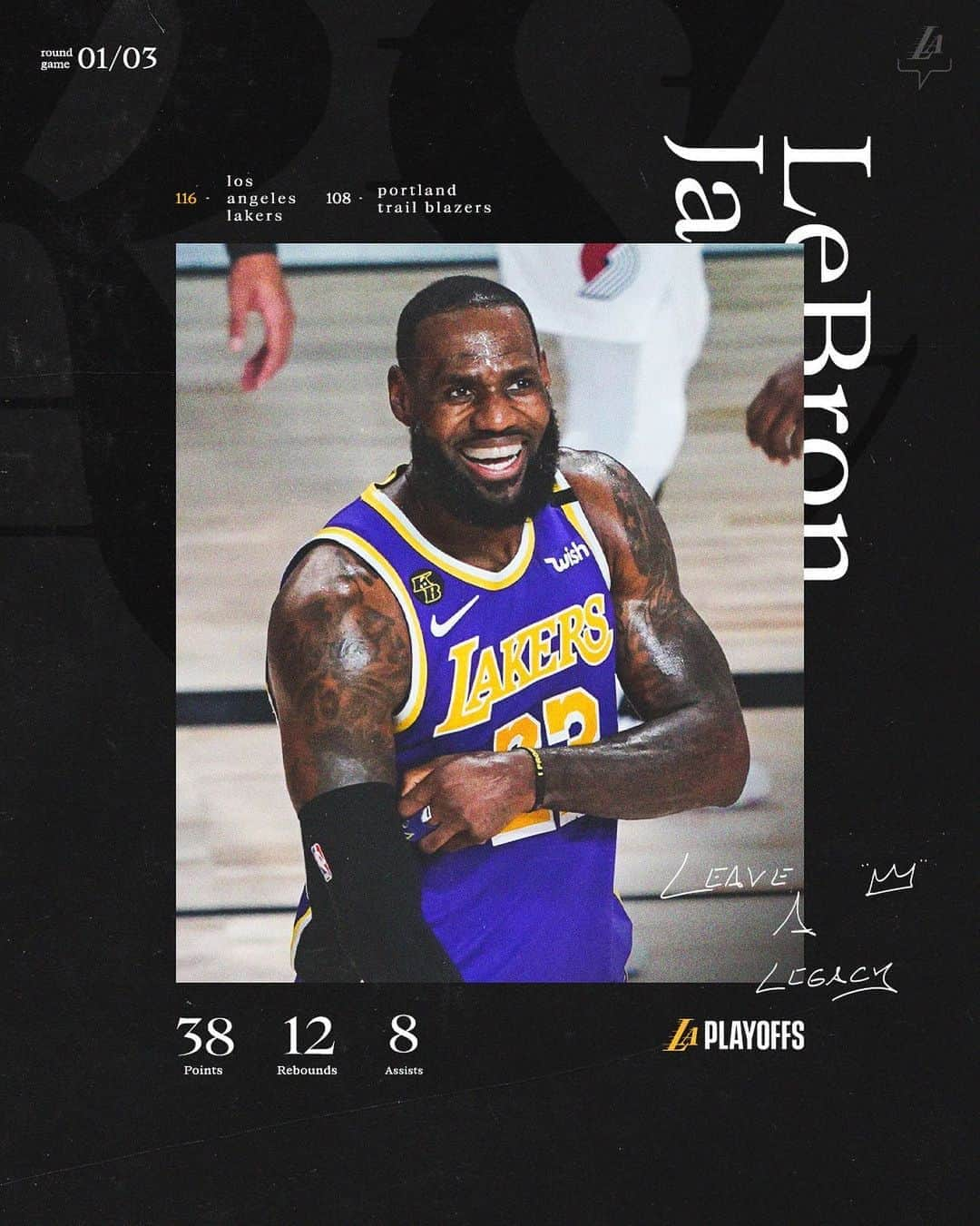 Los Angeles Lakersさんのインスタグラム写真 - (Los Angeles LakersInstagram)「King James commands Game 3 #LakersWin」8月23日 12時29分 - lakers