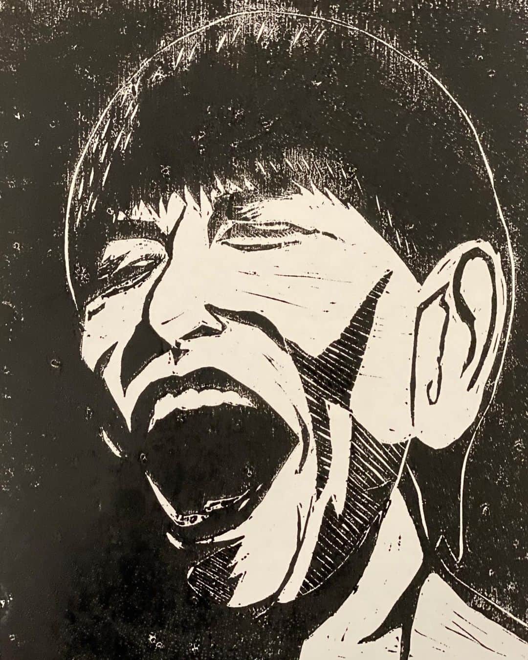 屋敷裕政のインスタグラム：「‪和田アキ子さんを版画にしました。‬  ‪#版画好きと繋がりたい‬ ‪#ついに来るとこまで来ました‬ ‪#人生初のアッコにおまかせ‬ ‪#めちゃくちゃ喜んで頂いた‬ ‪#嬉しい‬ ‪#版画やってて良かった‬ ‪#会心の出来‬ ‪#右頬の輪郭をあえて消したらええ感じになった‬ ‪#1人版画リレー‬ ‪#ヤシキ版画‬ ‪#アッコにおまかせ‬ ‪#和田アキ子‬」