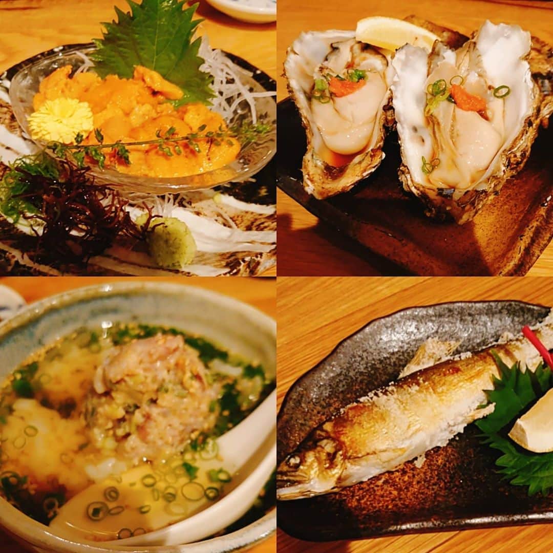 吉岡奈々子さんのインスタグラム写真 - (吉岡奈々子Instagram)「いつかの・・・ #雲丹 #牡蠣 #鮎の塩焼き #今年はギリギリ鮎食べられました」8月23日 5時28分 - nanakoyoshioka