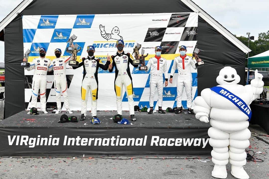 ミシュランさんのインスタグラム写真 - (ミシュランInstagram)「On a day without fans at the track, the @imsa_racing GT field put on an exciting show and welcomed back the Michelin Man to an IMSA race at historic VIRginia International Raceway. You could say the Michelin Man was busy, too. Congrats to today’s winners! #MichelinVIR #IMSA」8月23日 7時58分 - michelinusa