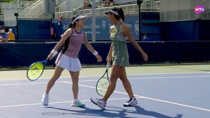 柴原瑛菜のインスタグラム：「✨So happy to be back on tour and get our first round win here @cincytennis 💪🎾 #cincytennis  • • ✨ツアーに戻って1回戦勝ちました💪久しぶりの試合とても楽しかったです🤩 • • #athlete #sports #professional #tennis #player #enashibahara #motivation #inspiration #ellesse #ellessejapan #yonex #wta #2020   #柴原瑛菜 #選手 #プロ #テニス #スポーツ#エレッセ #ヨネックス」