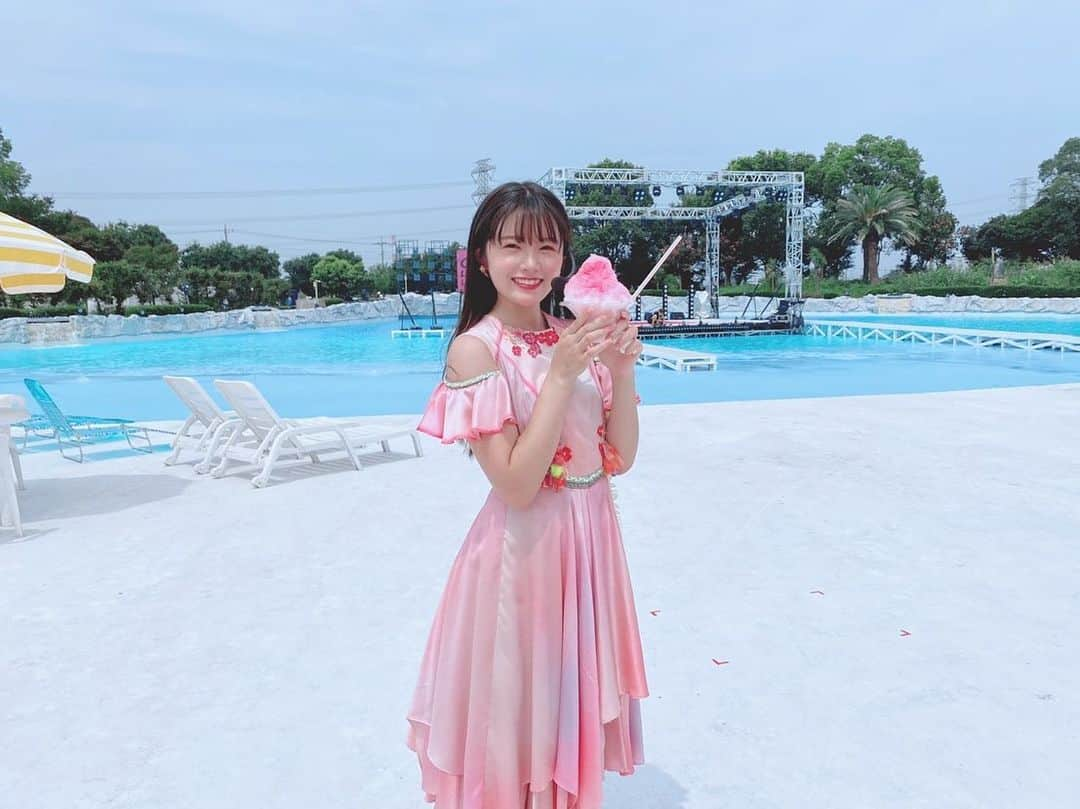 安藤千伽奈さんのインスタグラム写真 - (安藤千伽奈Instagram)「✧‧˚﻿ ﻿ CDTVサタデーさん見ていただけましたか？﻿ こんな素敵なステージで披露させていただけたこと、本当に感謝です！！﻿ 楽しかったなぁ！！！！！！！﻿ ﻿ 撮影後にかき氷を頂きました🍧✨﻿ もちろんいちご味のシロップ💗﻿ ﻿ #CDTVサタデー さん﻿ #NGT48 #シャーベットピンク #かき氷 #🍓 #🍧」8月23日 21時21分 - ando_chikana_ngt48