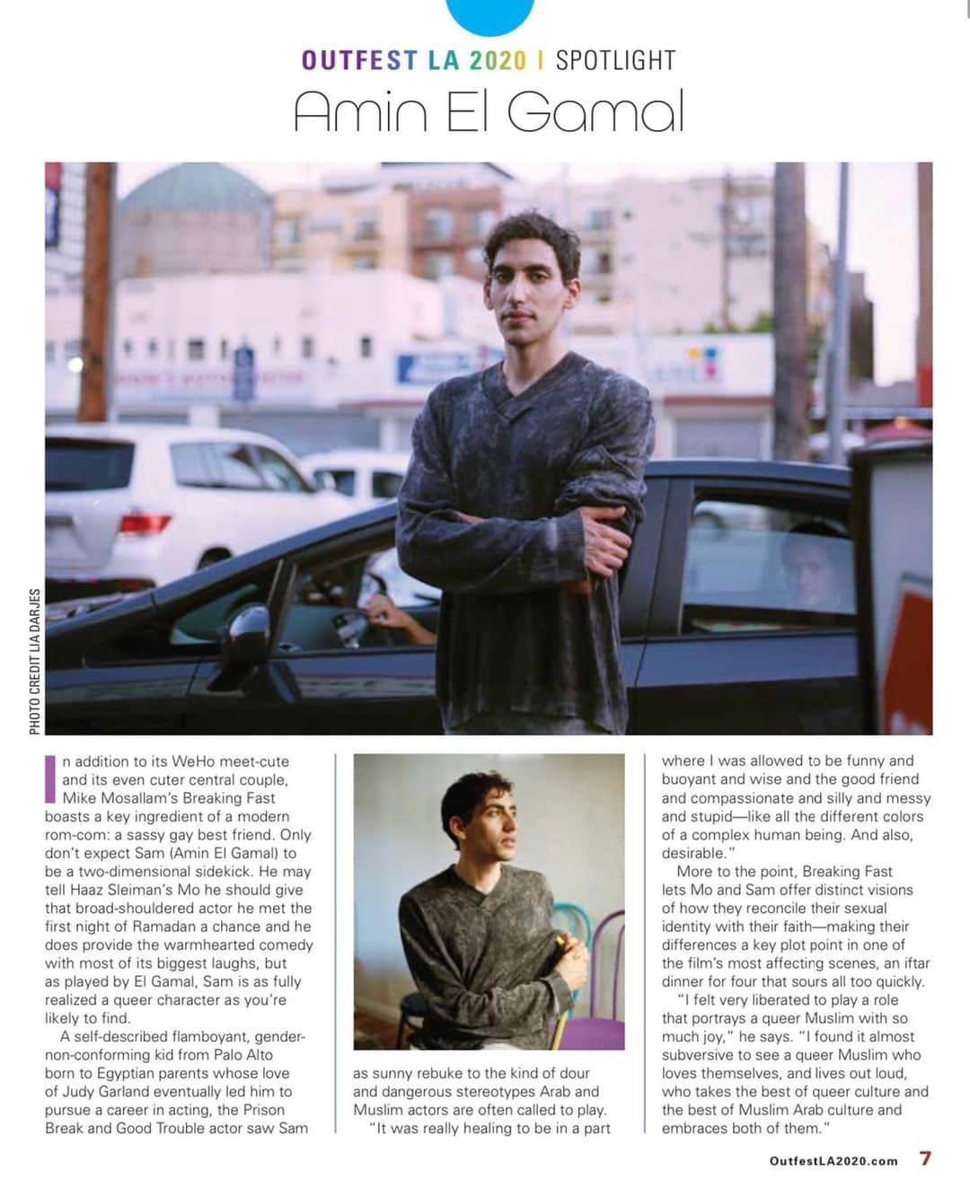 アミン・エル・ガマルのインスタグラム：「thank you @bmanuel and @outfest for the thoughtful writeup! very proud to be part of @breakingfastfilm. #مَا شَاءَ ٱللَّٰهُ」