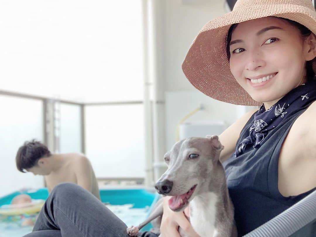 のインスタグラム：「* ***** We are just watching the swimmers.🏊‍♂️ ***** プール開きしてますが、私とハウルは見学組。 見ているだけでも、十分涼しめますね☺️🐶💓 ***** #イタグレ#イタリアングレーハウンド#italiangreyhound#dogstagram#イタグレとの暮らし#iggysofinstagram#iggygram #iggylove#iggylife#犬のいる暮らし#イタグレ服#iggysoftheworld #iggysofinstagram #dogsofig #dogsofinstagram #犬好きな人と繋がりたい#おんせん県おおいた#新米ママ#生後6ヶ月#6ヶ月baby#6ヶ月ベビー#ベビスタグラム#babyanddog」