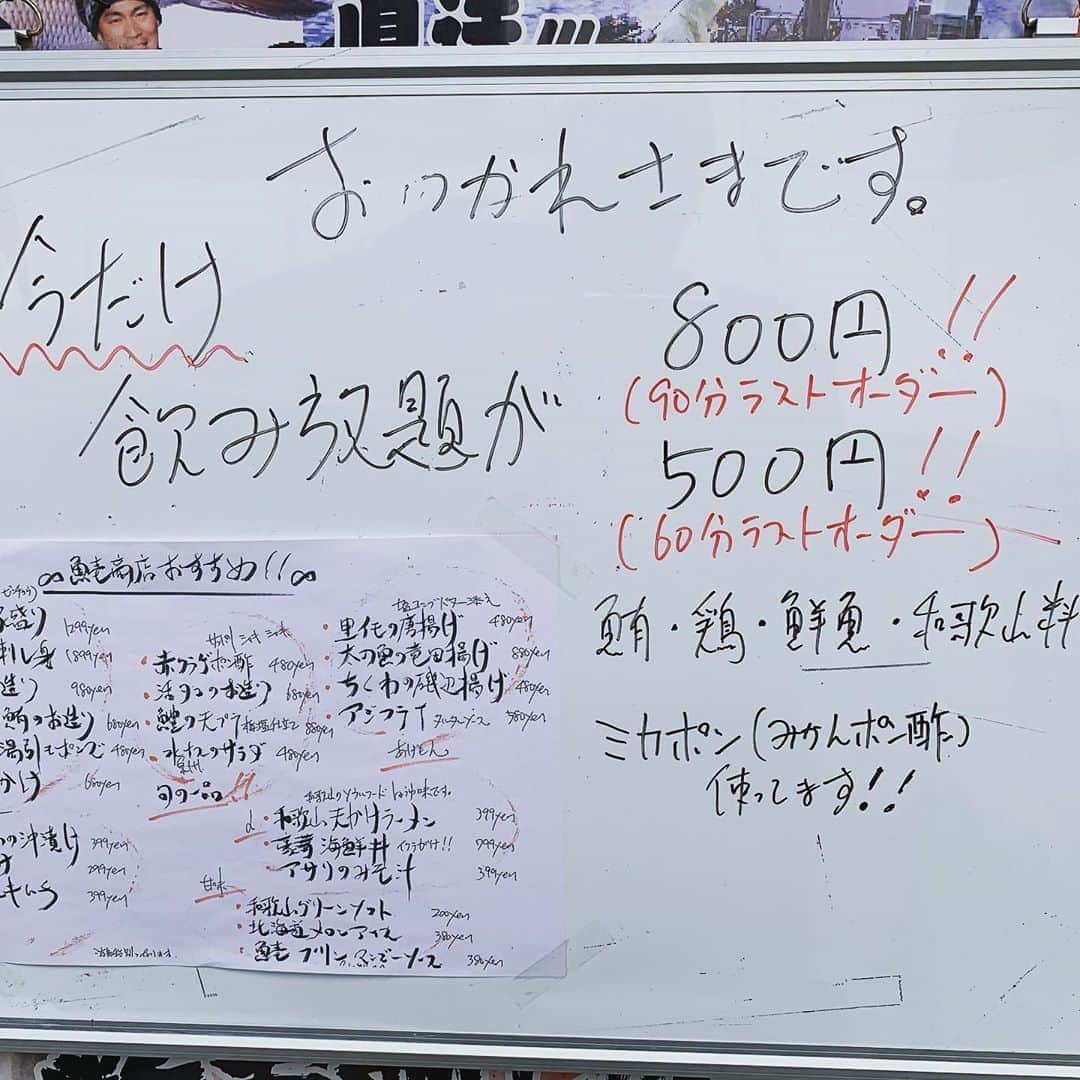 魚壱商店 天王寺店さんのインスタグラム写真 - (魚壱商店 天王寺店Instagram)「みなさんこんばんにゃ🐾 #魚壱商店 の#ひできち です🐈 今日はお休みだったのですが、窓を開けたらめっちゃ#猫 の鳴き声が…猫好きなので癒されました😊 こんなに猫が鳴いてる日は、猫の好物#魚 を…あっそうだ#魚壱商店 っていうおすすめのお店があるんですけど #魚 も#肴 もご用意してます…是非…🙌  毎日18時まではハッピーアワーも #生ビール200yen #チューハイ #ハイボール #赤玉パンチ が#150yen  更に更に！！ 19時以降も60分の#飲み放題 が#500yen で、90分飲み放題が#800yen のスペシャルサービス✨ ご来店、お待ちしております👋  #和歌山のうめぇもん #天王寺 #大阪阿部野橋 #天王寺居酒屋 #個室 #掘りごたつ #カウンター #魚壱商店天王寺店 #毎日投稿 #あべのハルカス #お造り #まぐろ #本マグロ #和歌山地酒 #和歌山料理」8月23日 19時56分 - uoichishouten