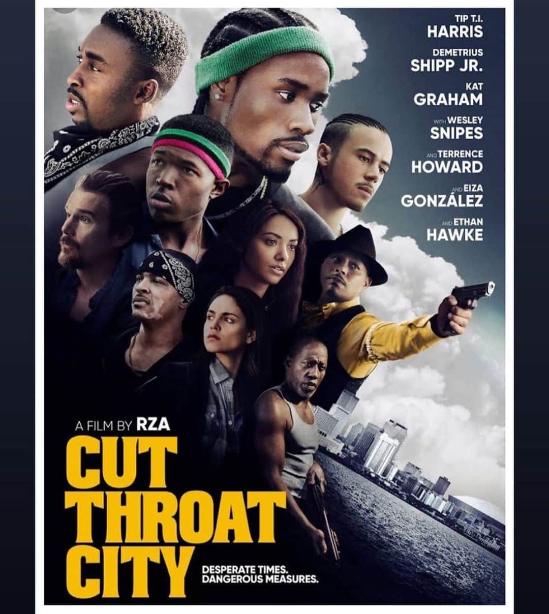 T.I.さんのインスタグラム写真 - (T.I.Instagram)「Had an amazing time working on this film!!! Got a chance to work with some Legends @theterrencehoward @realwesleysnipes @ethanhawke & Future Legends @katgraham @dshippjr @shameikmoore @eiizagonzallez @blackmouf @keeanjohnson @randomrobmorgan on this one‼️ Not to mention my first opportunity to work under @rza direction for the first time. An incredible story being told through the eyes of prolific storytellers. EPIC‼️ Definitely a MUST SEE‼️ Get ya 🍿 ready‼️ 🎥🎞🎬 #CutThroatCity @ctcmovie GO SEE IT‼️ OUT NOW‼️ IN THEATERS 🎭」8月24日 7時36分 - tip