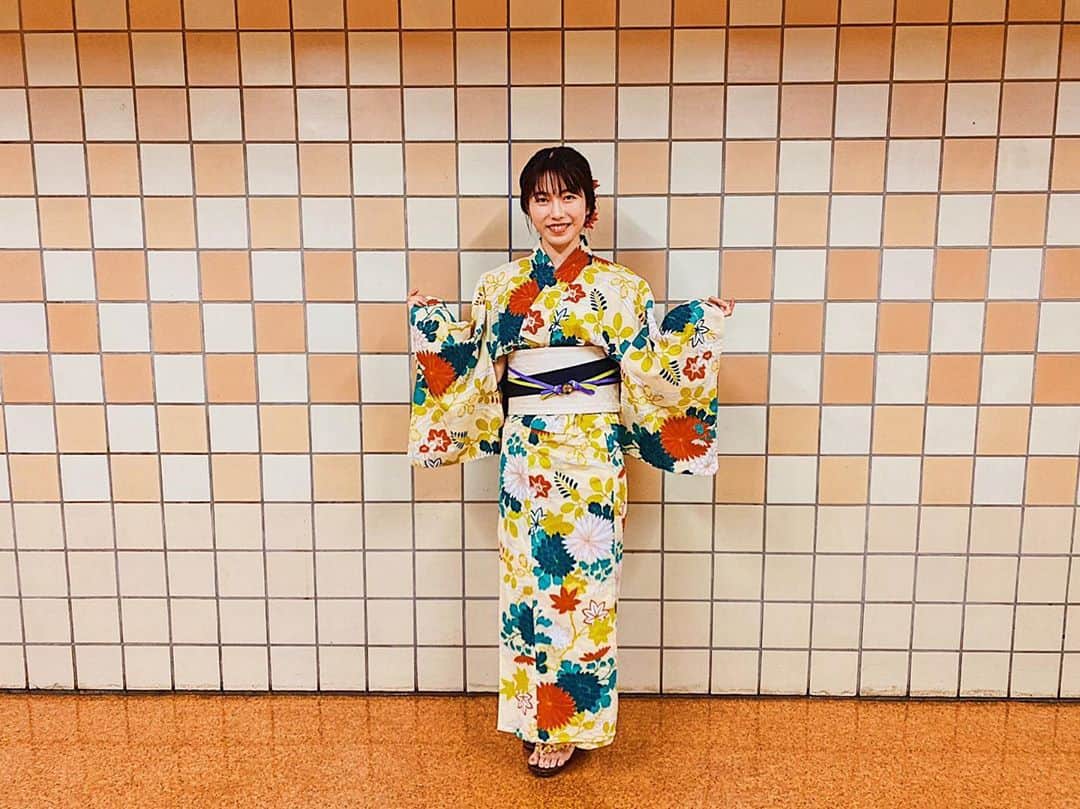 のインスタグラム：「両国国技館の壁の前で👘  #浴衣 #yukata #両国国技館」