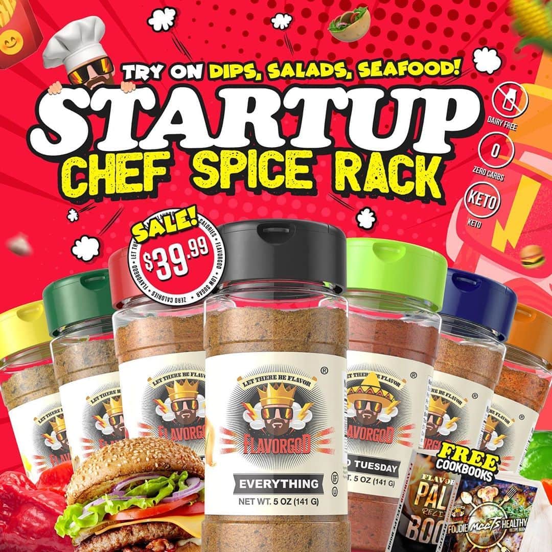 Flavorgod Seasoningsさんのインスタグラム写真 - (Flavorgod SeasoningsInstagram)「Looking for the perfect starter pack? On sale now!🚨$39.99 - click link in our bio or visit www.flavorgod.com - Flavor God Seasonings are: 💥 Zero Calories per Serving  🙌 0 Sugar per Serving 🔥 #KETO & #PALEO Friendly 🌱 GLUTEN FREE & #KOSHER ☀️ VEGAN-FRIENDLY  🌊 Low salt ⚡️ NO MSG 🚫 NO SOY 🥛 DAIRY FREE *except Ranch  🌿 All Natural & Made Fresh ⏰ Shelf life is 24 months - #food #foodie #flavorgod #seasonings #glutenfree #mealprep #seasonings #breakfast #lunch #dinner #yummy #delicious #foodporn」8月23日 23時36分 - flavorgod