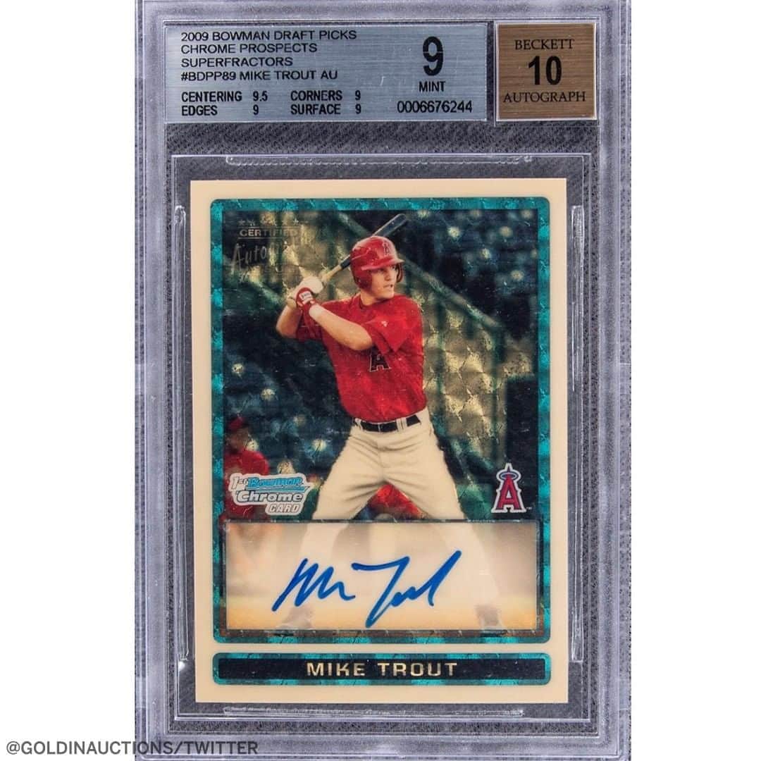 espnさんのインスタグラム写真 - (espnInstagram)「A one-of-a-kind Mike Trout baseball card set a record, selling for $3.9 million. (📸 via @goldinauctions)」8月23日 23時58分 - espn