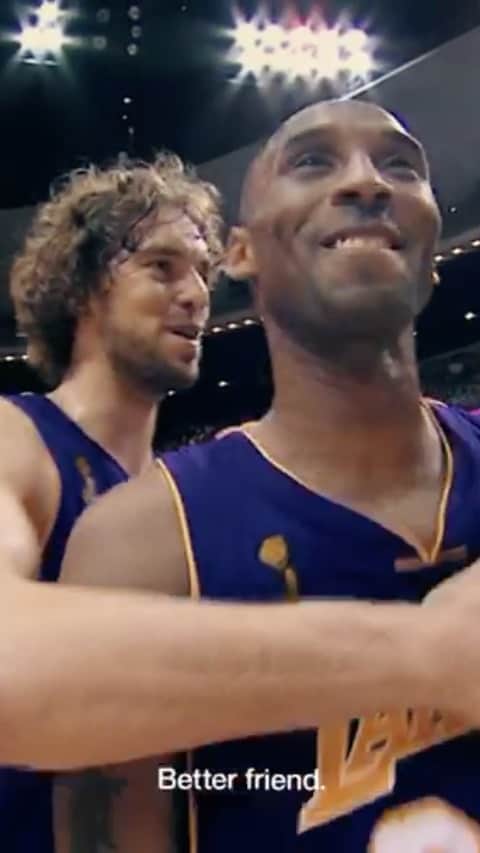 パウ・ガソルのインスタグラム：「Kobe taught us to be better. A better scorer, better mentor, better father, better champion. Today, on his birthday, we continue his endless pursuit of better. 💜💛 #MambaMentality #TeamNike @Nike @Nikebasketball」