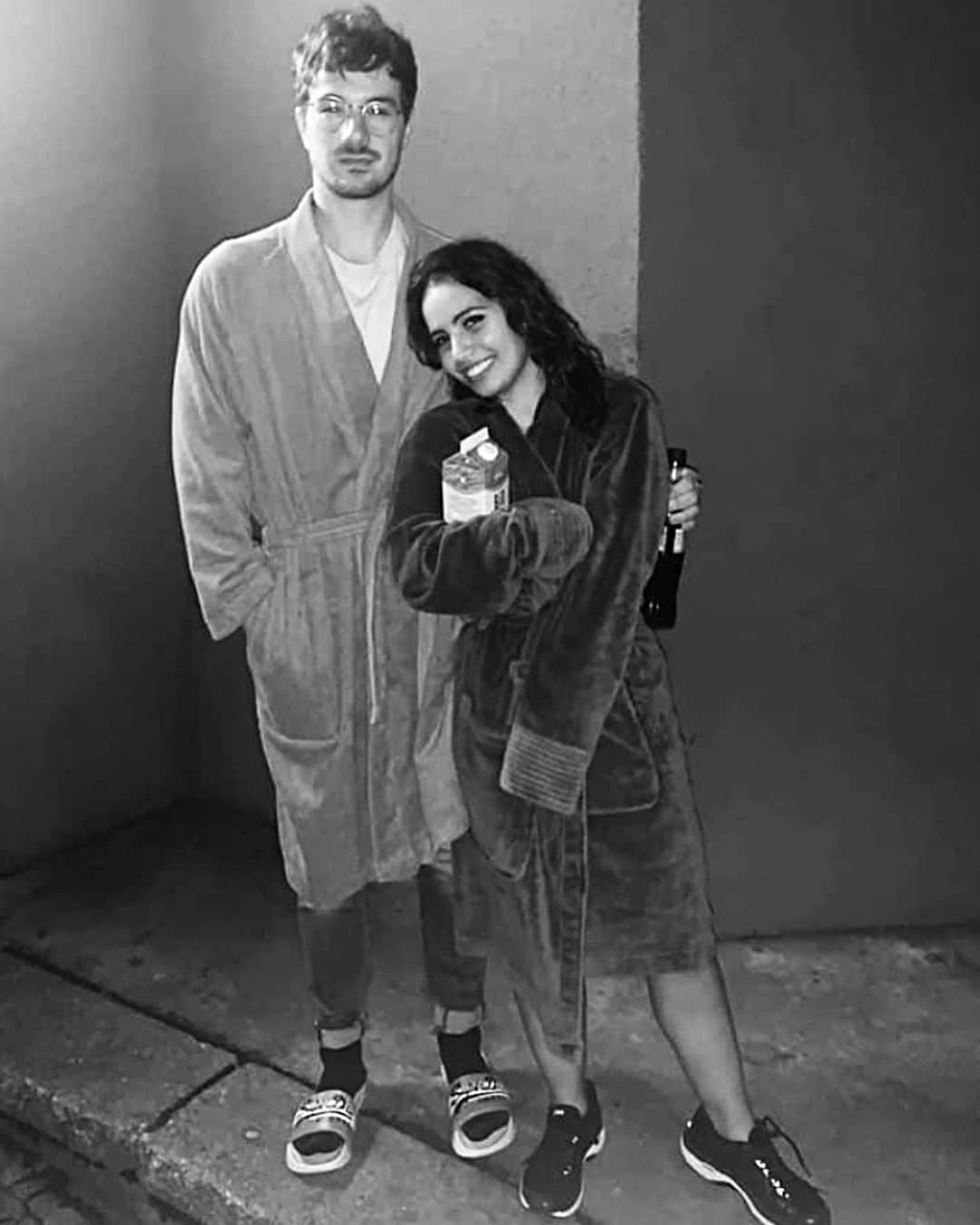 アマニ・ファンシーのインスタグラム：「1. Just two kids on a midnight snack trip in their dressing gowns. Who would have known (other than everyone else except for us 🤪)? I love our legacy, it’s my favourite love story of them all. I love that you are my best friend. It may be your birthday my love, but thank you for being my gift 🎁❤️  Ps.   2. You’ll probably make this face quite a bit during our relationship... questioning my radical ideas and day to day life decisions.  3. But I promise I’ll always be your shoulder (boob) to lean on and will be a source of peace, care, love & home for you.  4. I’ll keep doing things with you to make you look young, beautiful and sexy (although you don’t need help with any of these really, especially number 3 😏)  5. I’ll always sit in the rain with you. Always. 6. I love that your friends and my friends have become our friends. We have managed to bring so much fun and love together. I just smile thinking about the 3rd of June, the 13-15th July, our time in Spain now, and all the Oberstdorf barbecues & Dortmund family dinners in between.  7. I’ll always make u do embarrassing things with me. #sorry 8. Always :/  9. Most of all, ur bumsbirne loves u. Hope you know that my love.   Happy birthday 🎈」