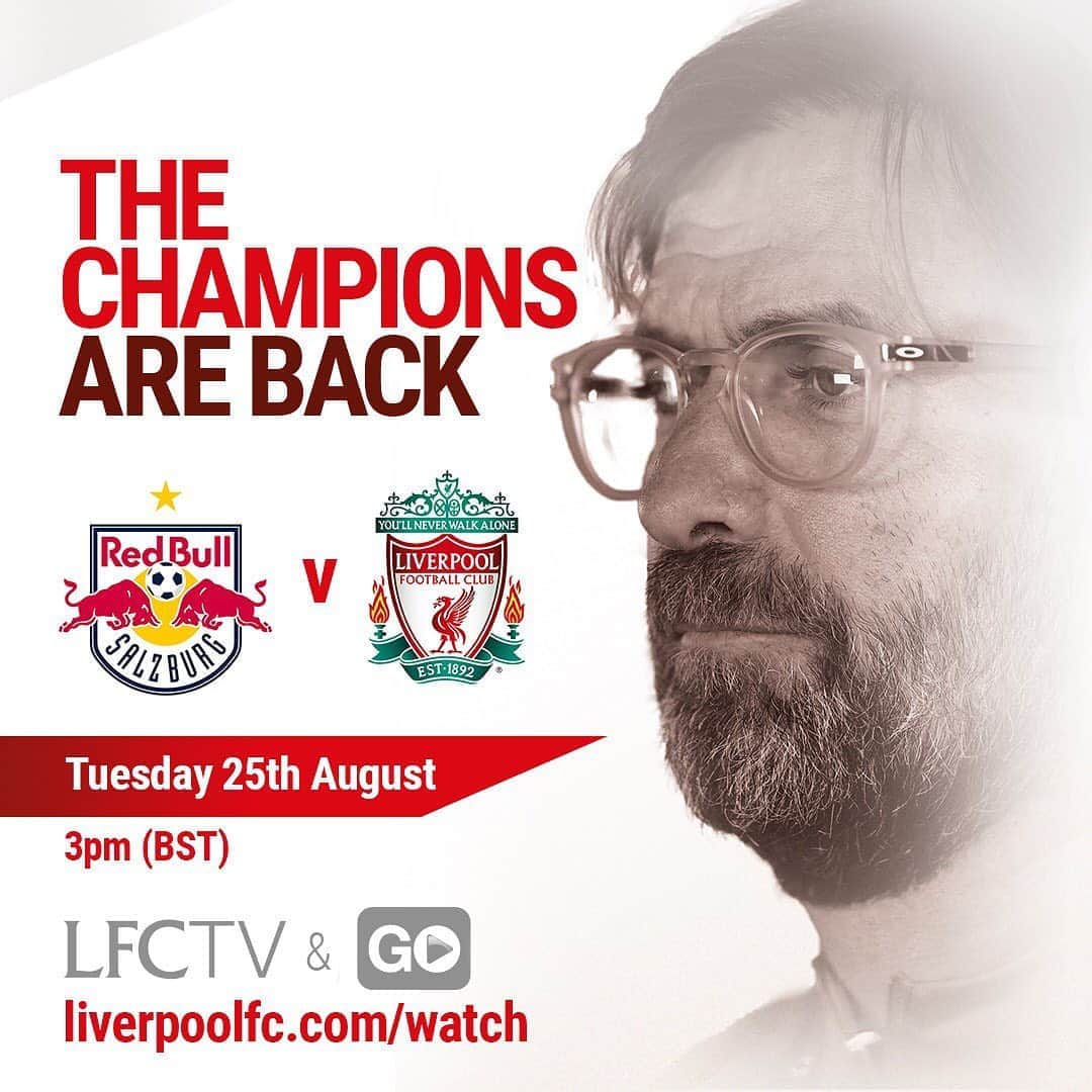 リヴァプールFCさんのインスタグラム写真 - (リヴァプールFCInstagram)「Back in action TOMORROW! ✊ Full game will be broadcast live on LFCTV and LFCTV GO (🔗 in bio with full details) #LFCPreSeason #LFC #LiverpoolFC #Liverpool #Austria」8月24日 16時31分 - liverpoolfc