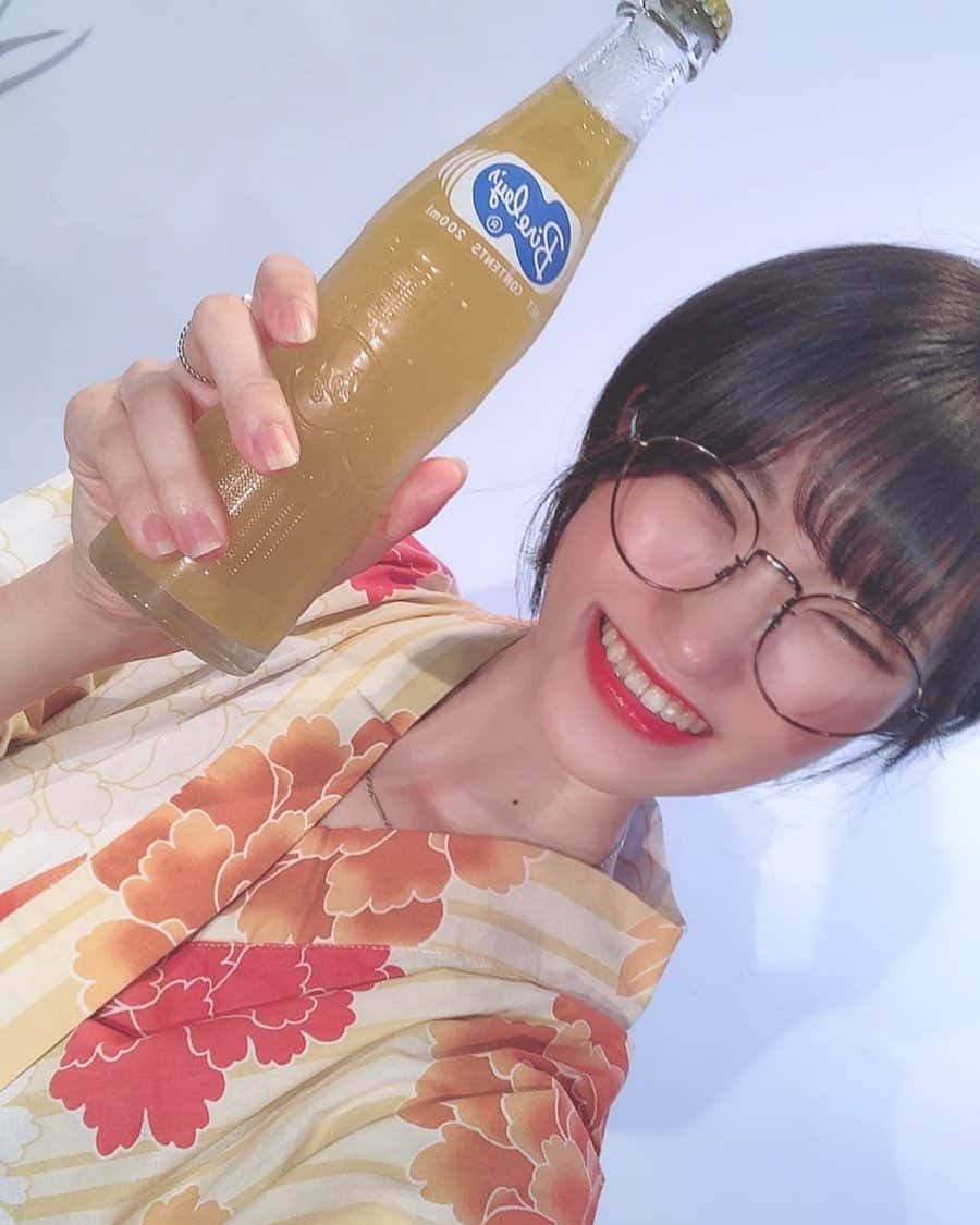 東条蒼のインスタグラム：「＊ ・ ・ ・ やっぱりお酒は飲めん、 おれんじじゅーちゅはおいちいの☺️ ・ ・ ・ 今年初の浴衣、 そして今年最後の浴衣かも。 ・ ・ ・ #浴衣　#オレンジジュース  ・ #東条蒼 #クルーズグループ #セクシー女優 #av女優 #メガネ女子 #黒髪 #ショートヘア #あおたん　#teamメレンゲ #followｍe #following #japan #girl #photooftheday #tagsforlikes #instalike  #台湾 #香港 #粉我 #拍照 #照片 #人像攝影」