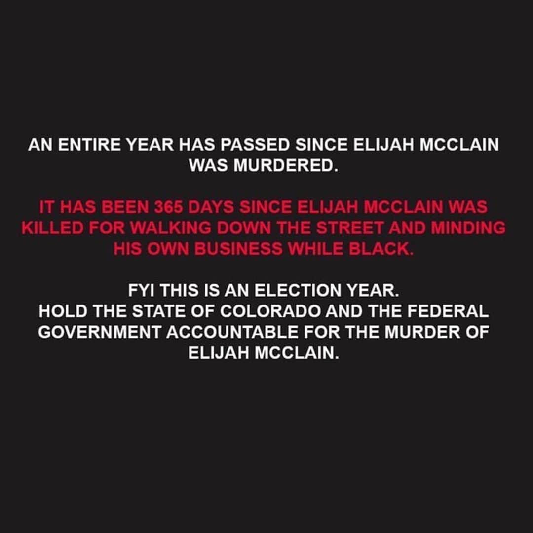 テス・ホリデーさんのインスタグラム写真 - (テス・ホリデーInstagram)「Today marks one year since Elijah McClain’s passing & we still do not have justice despite his name being said globally. GOV’T OFFICIALS TRY TO IGNORE US, BUT WE’RE NOT GOING ANYWHERE WITHOUT JUSTICE 🗣 Link in @justiceforelijahmcclain bio to take action! Please tag @govofco @repmikecoffman @coag_philweiser @philforcolorado @auroragov & demand justice!!!   ⠀⠀⠀⠀⠀⠀⠀⠀⠀⠀⠀⠀ ⠀⠀⠀⠀⠀⠀⠀⠀⠀⠀⠀⠀ Graphics @browngirlcurator」8月24日 8時27分 - tessholliday