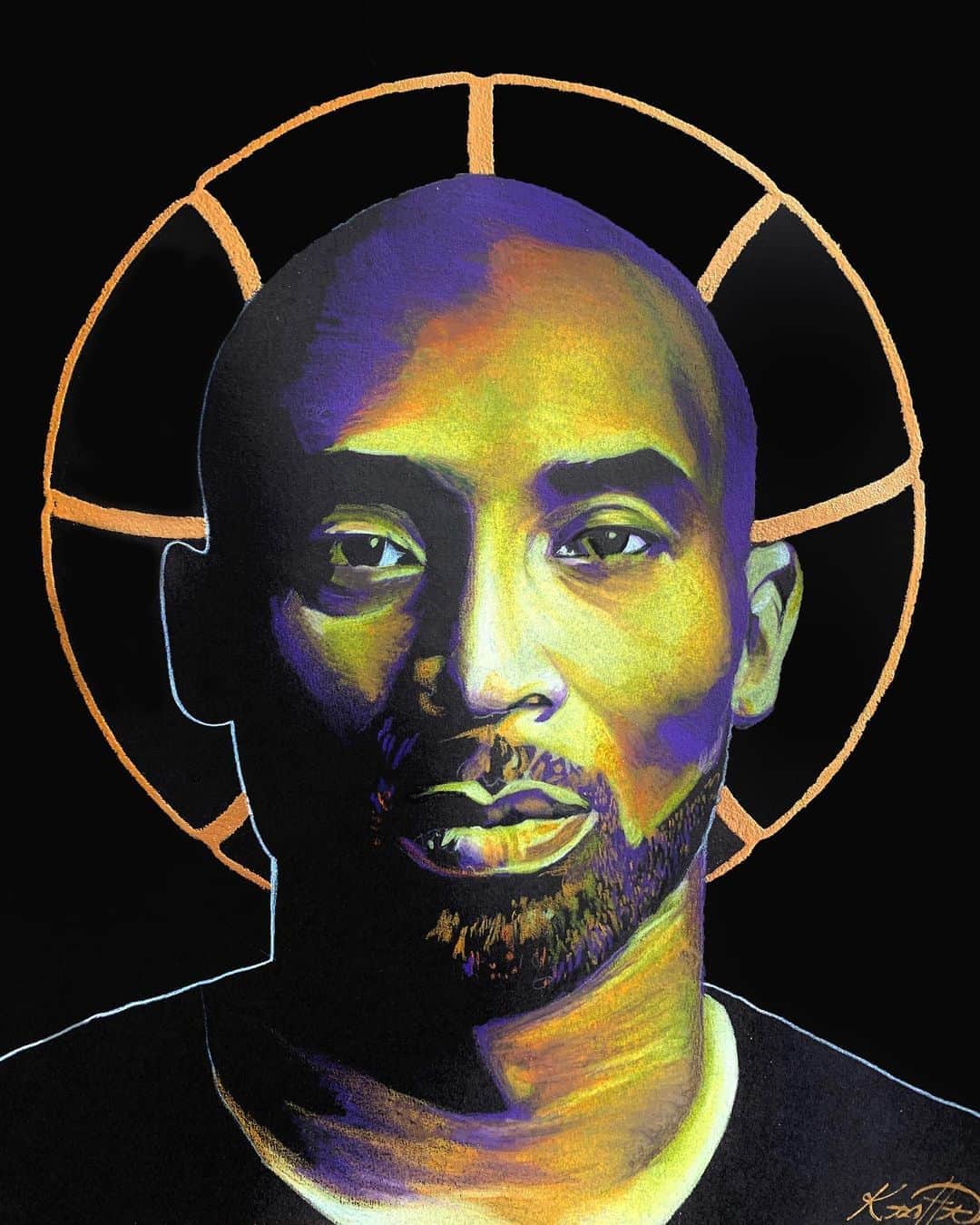 DJ Clark Kentさんのインスタグラム写真 - (DJ Clark KentInstagram)「Happy Born Day To Kobe “Bean” Bryant • May Your Incredible Soul Continue To Rest In Power • Art By My Talented Daughter @kabriahasha」8月24日 11時24分 - djclarkkent