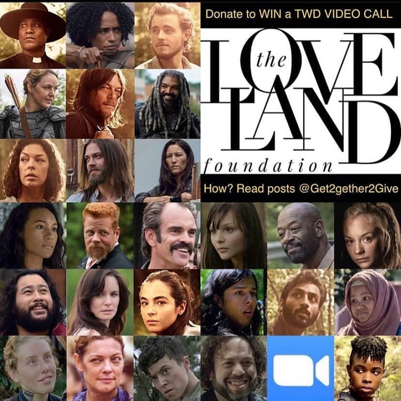 The Walking Deadさんのインスタグラム写真 - (The Walking DeadInstagram)「Here’s how to give & enter to be one of the 26 winners! 1) Choose your #TWD cast member from those pictured. 2) By 8/31 Donate $5 (or currency equivalent) (or more for more chances to win) to @thelovelandfoundation via Instagram or Facebook or at www.thelovelandfoundation.org 3) Tell us how much you donated and which cast member you choose by NAMING THE ACTOR and showing us the receipt sent by The Loveland Foundation.   You can either post your receipt on your own Instagram writing #TWD4TLF in your post and who you choose. (DO NOT SHOW YOUR EMAIL OR ADDRESS OR CREDIT CARD INFO)  Or email your receipt to Get2gether2Give@gmail.com  Subject line “TWD4TLF + your listed cast member of choice”.   4) Hear on Sept 1st! The 26 winners, 1 from each cast member draw, will be announced Sept 1st and we will be in touch to set up your 10 minute video call for the week of 9/07-9/13. If you don’t speak English we can provide a translator or if you are deaf/hard of hearing we’ll provide an interpreter. Other QUESTIONS? email get2gether2give@gmail.com ONLY DONATE WHAT AND IF YOU CAN AFFORD TO. If you can’t donate (understandably for so many, especially now) then PLEASE SHARE! It really, really helps! THANK YOU! ♥♥♥✌✌✌   The Loveland Foundation provides counseling for Black women and girls. We want to support their mission of healing and growth.   #Get2gether2Give#TheLovelandFoundation #TheWalkingDeadFamily #TWD #TWDFamily #TheWalkingDead #TWD4TLF  With any donation issues please email info@thelovelandfoundation.org Any other qs please email get2gether2give@gmail.com」8月24日 11時27分 - thewalkingdeadamc