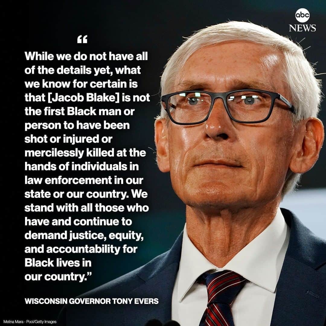 ABC Newsさんのインスタグラム写真 - (ABC NewsInstagram)「Wisconsin Gov. Tony Evers: "We stand with all those who have and continue to demand justice, equity, and accountability for Black lives in our country." #wisconsin #jacobblake #kenosha」8月24日 18時26分 - abcnews